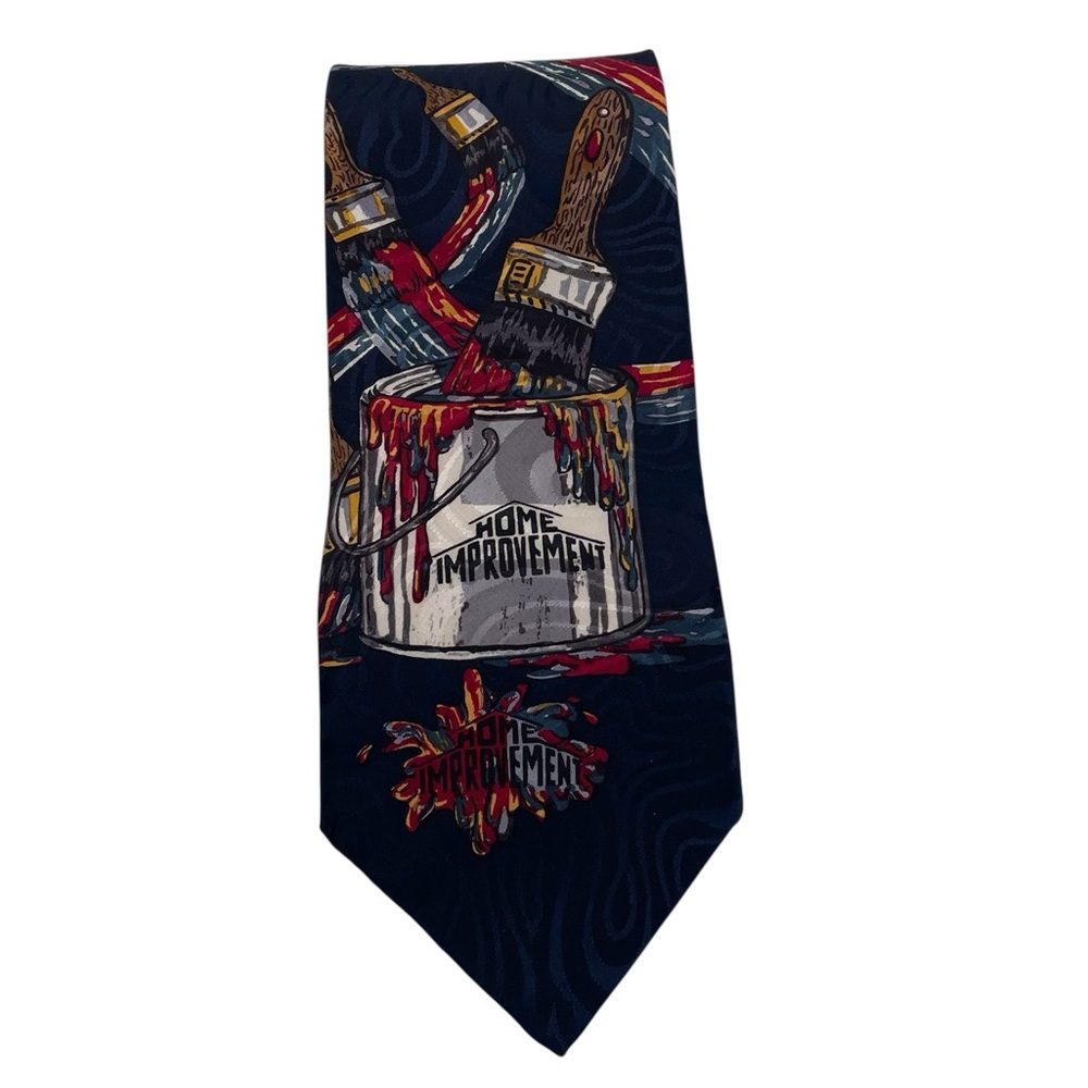 Vintage 90s Home Improvement TV Show Men's Tie Brushstroke Painter Novelty Print